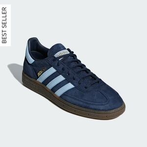 Adidas Handball Spezial Dark Blue Sneakers with Sky Blue Accents